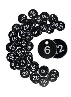Generic Plastic ID Number Tags, Engraved Tags Key Tags Without Key Rings for Locker Dorm Hotel Bar Restaurant Club Restaurant Table Numbers (1-50, Black)  - Image 1