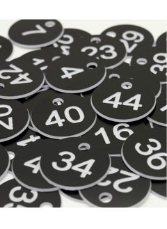 Generic Plastic ID Number Tags, Engraved Tags Key Tags Without Key Rings for Locker Dorm Hotel Bar Restaurant Club Restaurant Table Numbers (1-50, Black)  - Image 3