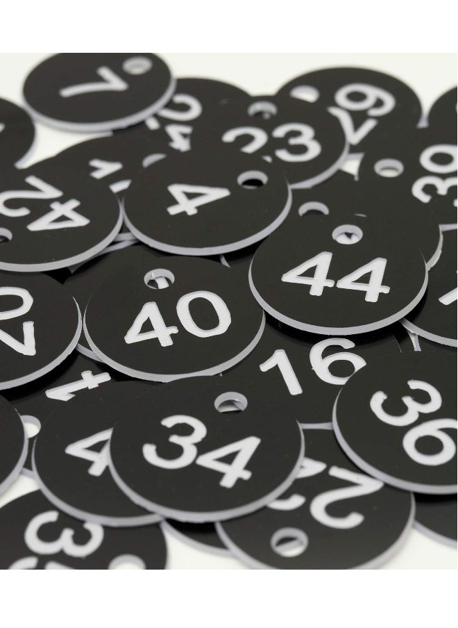 Generic Plastic ID Number Tags, Engraved Tags Key Tags Without Key Rings for Locker Dorm Hotel Bar Restaurant Club Restaurant Table Numbers (1-50, Black)  - Image 3