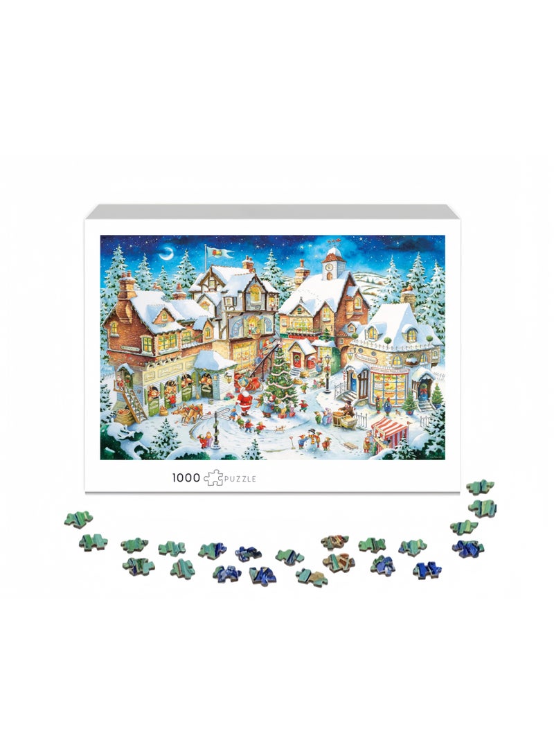 Schmidt 1000-piece puzzle, winter snow scene joyful puzzle, high-quality educational puzzle game, decorative puzzle, anniversary souvenir/family entertainment/friendship puzzle among friends - Image 2