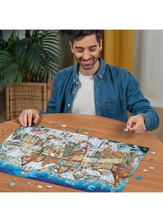Schmidt 1000-piece puzzle, winter snow scene joyful puzzle, high-quality educational puzzle game, decorative puzzle, anniversary souvenir/family entertainment/friendship puzzle among friends - Image 3