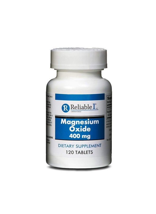 Reliable-1 Laboratories Magnesium Oxide 400Mg Tablets By Reliable1 Laboratories ; Magnesium Supplement For Women And Men ; Bone Strength And Heart Health Supplements ; 120 Count Bottle  - Image 1