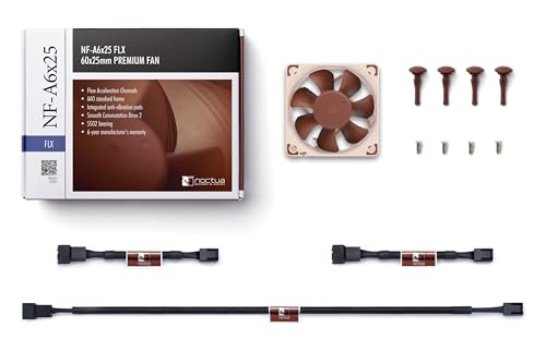 Noctua NF-A6x25 FLX Fan - 60mm NF-A6X25 FLX, Computer case, NF-A6X25_FLX (NF-A6X25 FLX, Computer case, Fan, 6 cm, 1600 RPM, 3000 RPM, 19.3 dB) - Image 5