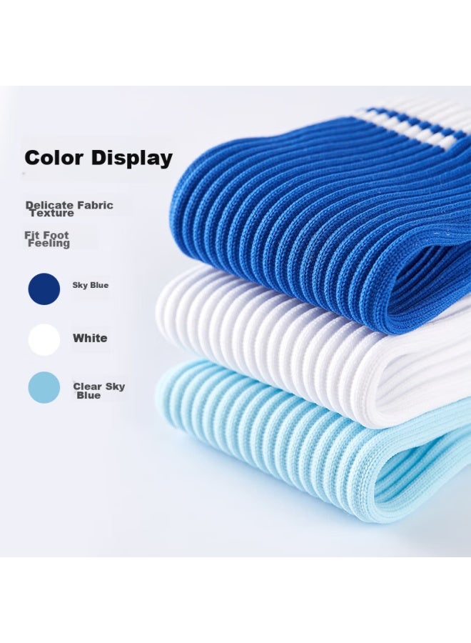 Vicleo Soccer Socks Mid-calf Socks For Men, Women, Adults And Children, Compeion Thickened Non-slip Terry Bottom Sports Socks 6803-1 White S - Image 4