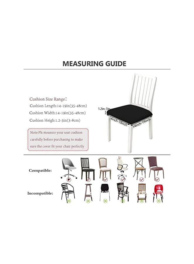 Green Tiger Seat Covers for Dining Room Chairs Stretch Chair Seat Covers Set of 6, Removable Washable Upholstered Chair Seat Protector Cushion Slipcovers for Kitchen, Office (6pcs, Beige) - Image 2