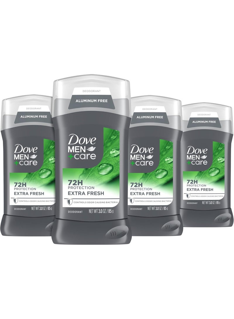 Dove Men+Care MEN + CARE Deodorant Stick for Men Clean Comfort Aluminum Free 72-Hour Odor Protection Mens Deodorant with 1/4 Moisturizing Cream, 3 Ounce (Pack of 4)