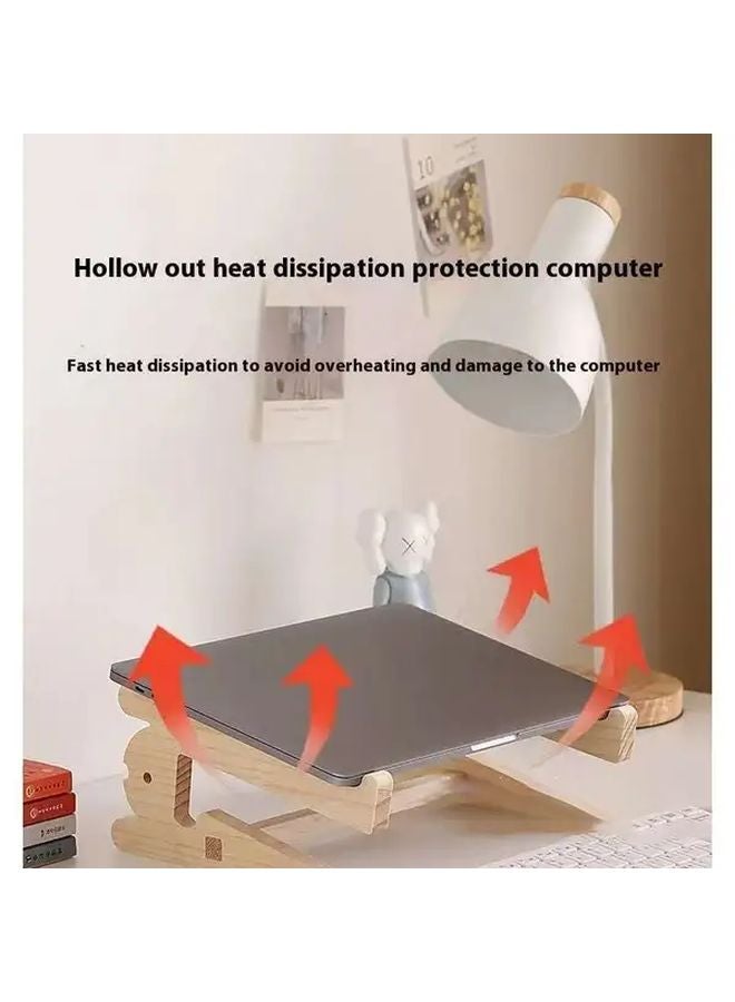Log Wood Ergonomic Laptop Stand Adjustable Height Angle For 10 13 Inch Laptops - Image 4