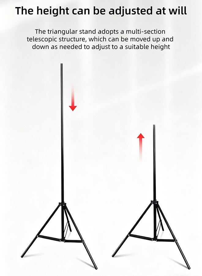 100-Inch 16:9 Portable Foldable Projection Screen, With A Stand And No Wrinkles, Milk Silk Projection Cloth, Home High-Definition 4K Projection Screen (Wall-Mounted And Rack-Mounted), Suitable For Mobile Outdoor, Living Room, Bedroom, Home Theater And Office Presentation - Image 5