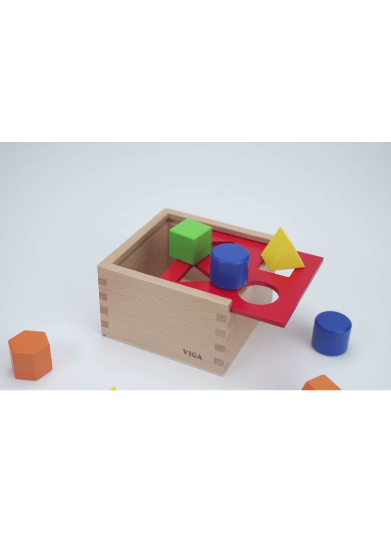 Wooden Shape Sorting Box Colorful Geometric Blocks for Early Learning & Fine Motor Skills Development, Ages 2+
