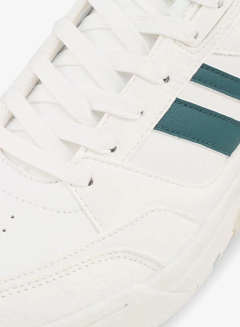 Lee Cooper WHITE Men Striped Lace-Up Ankle Sneakers for Men | Best Price UAE