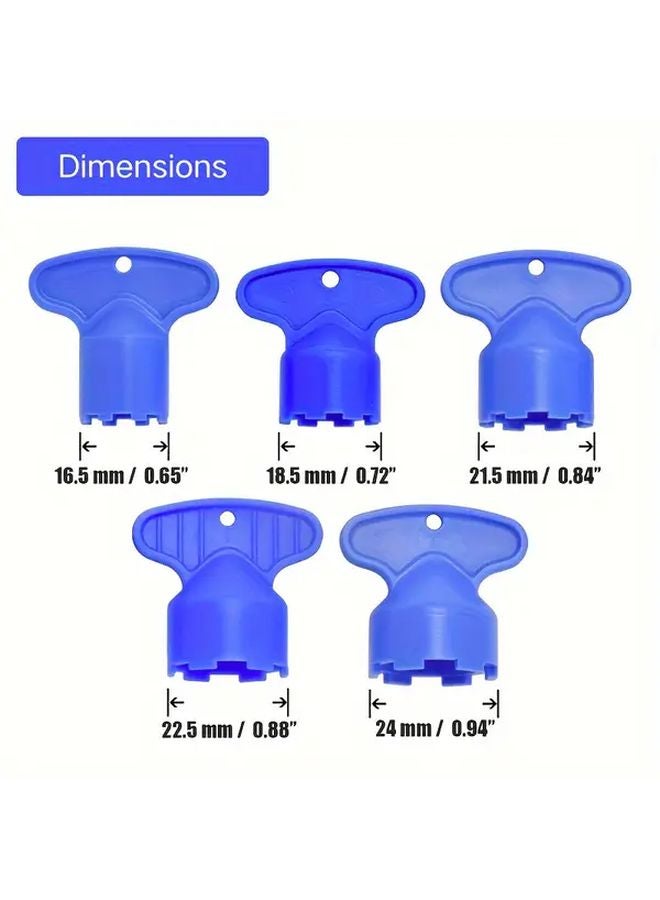 5Pcs Blue Universal Faucet Aerator Key Removal Wrench Tool Set For Bathroom Kitchen - Image 4