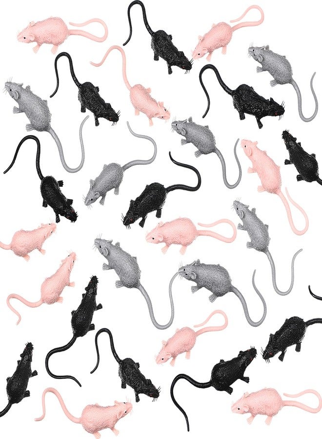 Gejoy 36 Pcs Fake Mice Realistic Mouse Fake Rats Small Plastic Mice for Mischief Prank Horror Spooky Gothic Party Decorations Supplies(Funny Color) - Image 1