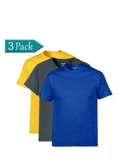 Selecta Now Mens Premium 100% Combed Cotton Plain Crew Neck 3 Pack T-Shirts Soft Breathable Tees Comfort Shirts  - Image 1