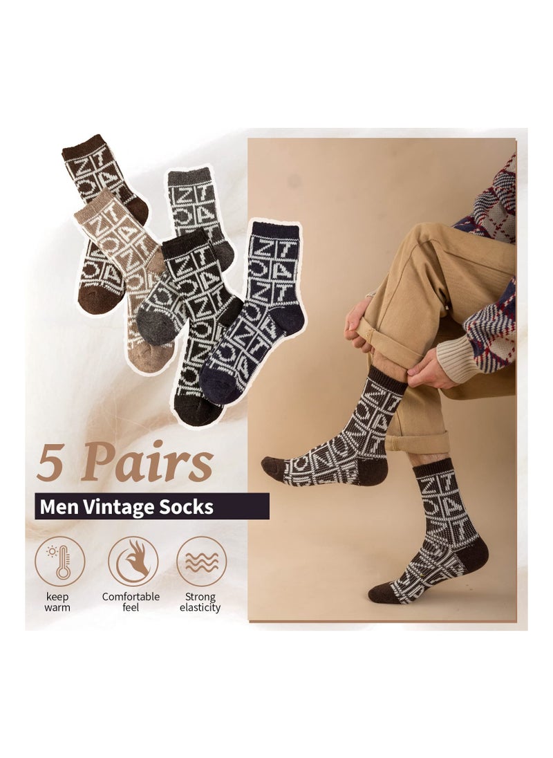 Excefore Men's Thermal Socks, 5 Pairs Thick Cotton Thermal Socks Men's Winter Soft Walking Hiking Socks Men's Heavyweight Comfort Boot Socks for Cold Weather UK 5-10  - Image 4