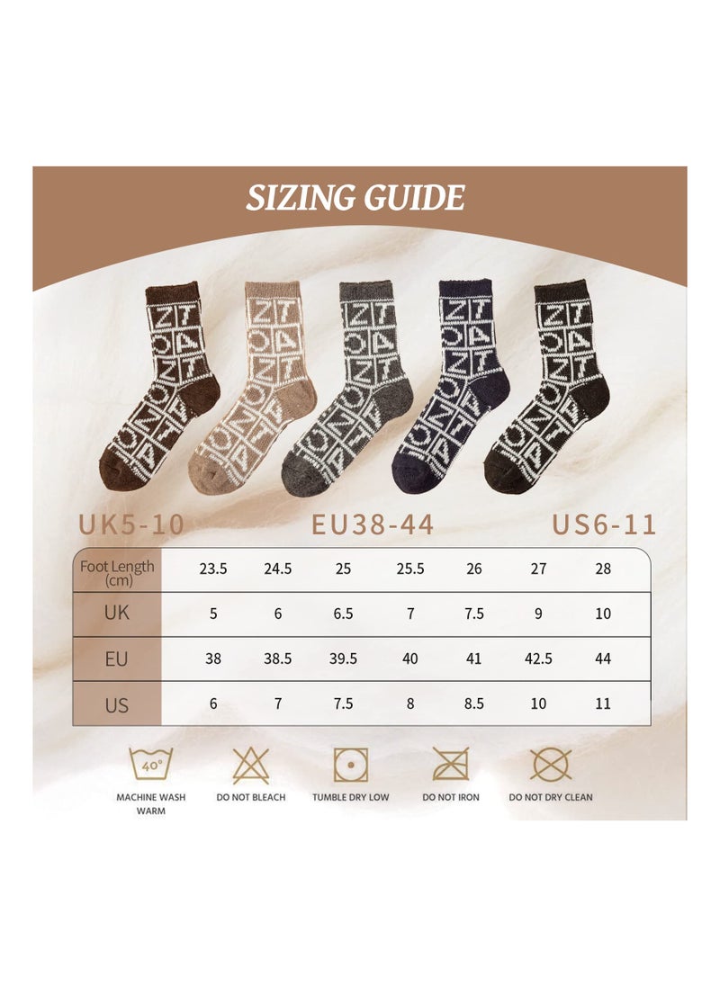 Excefore Men's Thermal Socks, 5 Pairs Thick Cotton Thermal Socks Men's Winter Soft Walking Hiking Socks Men's Heavyweight Comfort Boot Socks for Cold Weather UK 5-10  - Image 3