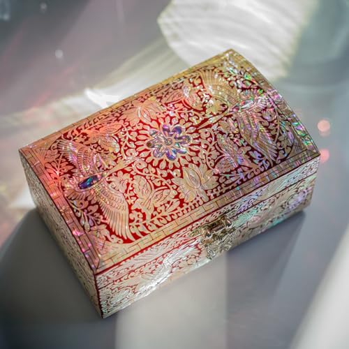 February Mountain Mother of Pearl Trinket Box - Vintage room decor Jewelry storage organizer Unique Gifts for Women who has everything Birthday Anniversary Wedding Christmas - Image 2