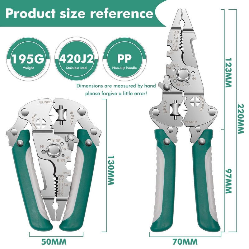 Prplet Wire Stripper and Cutter Tool – Multifunctional Electrical Wire Stripping, Crimping & Cutting Pliers with Ergonomic Grip for Electricians & DIY | Multi-Gauge Wire Compatibility - Image 3