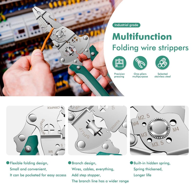 Prplet Wire Stripper and Cutter Tool – Multifunctional Electrical Wire Stripping, Crimping & Cutting Pliers with Ergonomic Grip for Electricians & DIY | Multi-Gauge Wire Compatibility - Image 4