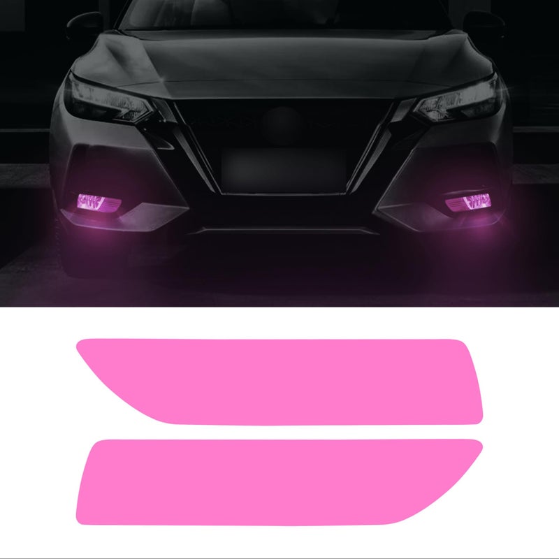 TOMALL Fog Light Vinyl Smoke Tint Films Compatible with Nissan Sentra XL 2020 2021 2022 Fog Lamp Light Transmission Stickers Self Adhesive Exterior Decoration Trim for Car (Pink) - Image 1