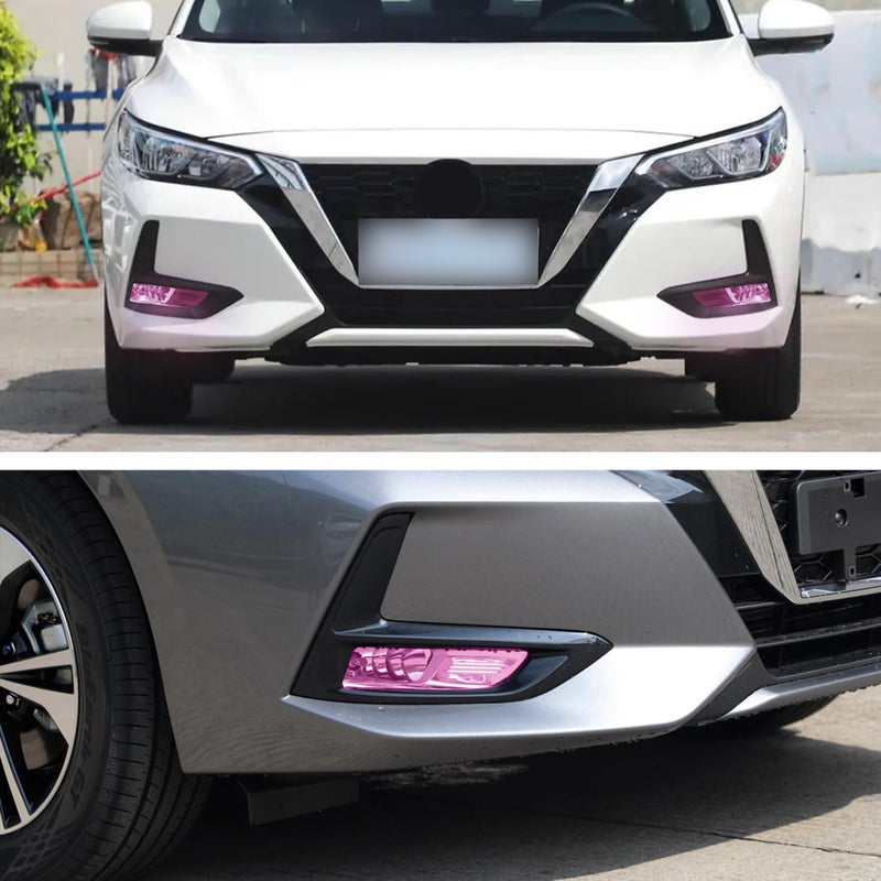 TOMALL Fog Light Vinyl Smoke Tint Films Compatible with Nissan Sentra XL 2020 2021 2022 Fog Lamp Light Transmission Stickers Self Adhesive Exterior Decoration Trim for Car (Pink) - Image 5