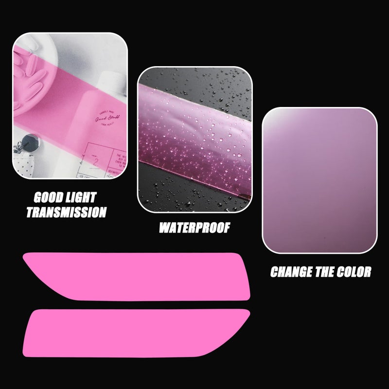 TOMALL Fog Light Vinyl Smoke Tint Films Compatible with Nissan Sentra XL 2020 2021 2022 Fog Lamp Light Transmission Stickers Self Adhesive Exterior Decoration Trim for Car (Pink) - Image 3