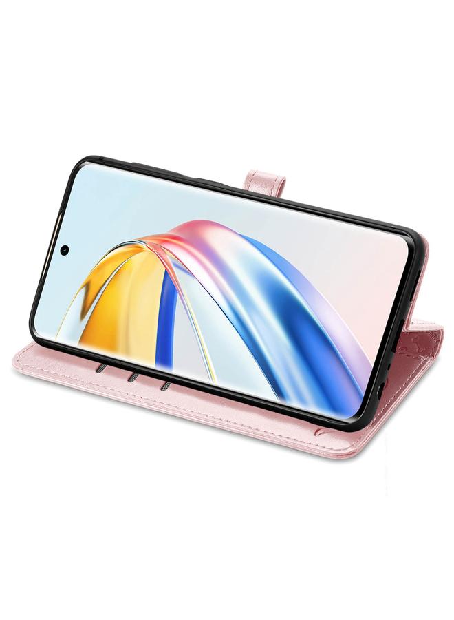 اس-توب جراب هاتف Honor X9b من الجلد المنقوش بنقشة قطة وكلب - Image 4