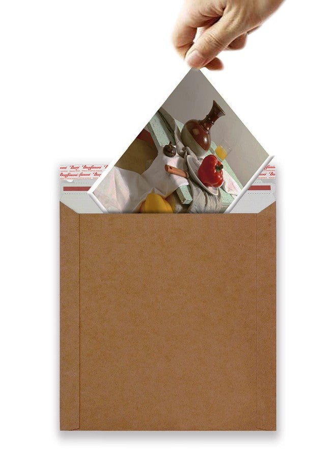 Bonfasvo Rigid Mailers 30 Pack 9.5 x 12.5 inches Brown Self Seal Stay Flat Bulk Cardboard Kraft No Bend Mailers Peel and Seal for Document Photos Pictures Papers Files CD - Image 3