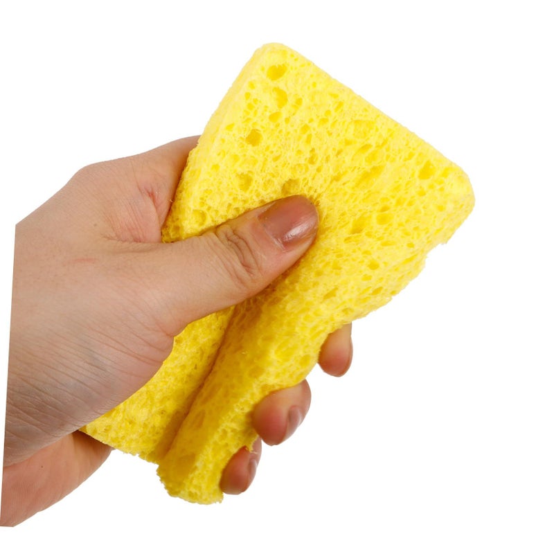 10 Natural Wood Fiber Kitchen Dish Sponges Reusable Multi Functional Cleaning Blocks Soft Non Scratch Absorbent For Pans Bowls Cups And Surfaces - Image 4