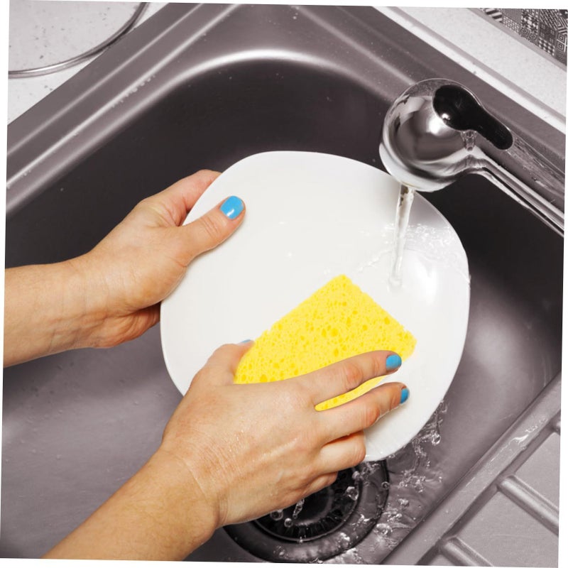 10 Natural Wood Fiber Kitchen Dish Sponges Reusable Multi Functional Cleaning Blocks Soft Non Scratch Absorbent For Pans Bowls Cups And Surfaces - Image 5