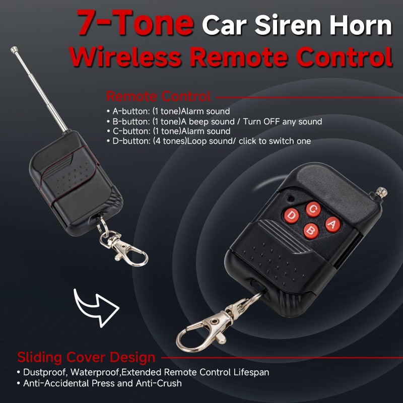 BANHAO Alarm Horn Siren 7 Sound Police Siren 100w 12v Car Alarm Sirens Pa Speaker System Emergency Amplifier Alarms Kit Horn for Car Truck Lorry Boat - Image 4