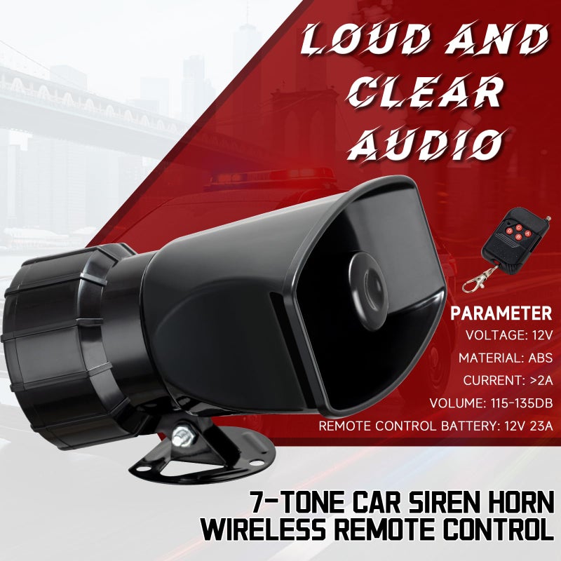 BANHAO Alarm Horn Siren 7 Sound Police Siren 100w 12v Car Alarm Sirens Pa Speaker System Emergency Amplifier Alarms Kit Horn for Car Truck Lorry Boat - Image 5