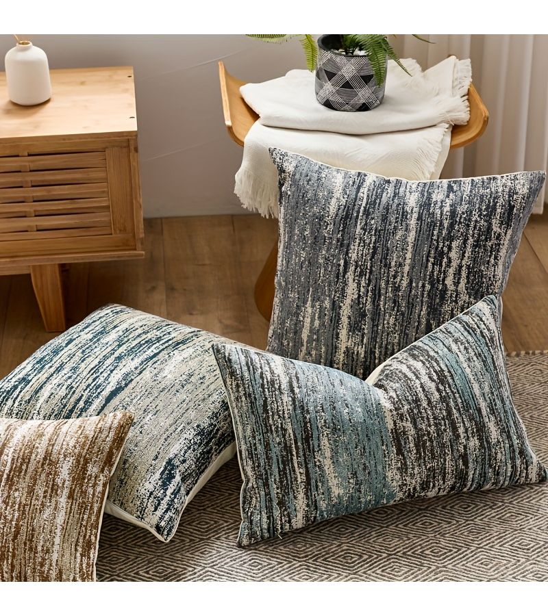 Jacquard Chenille Throw Pillow Cover Sky Blue 17 72 Inch Nordic Style Living Room Sofa Bed Decor - Image 2