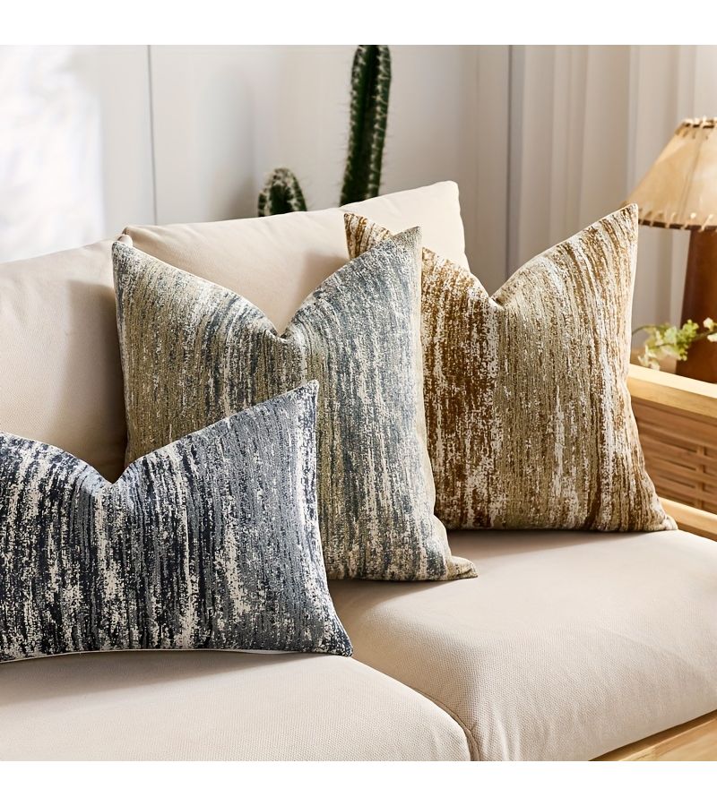 Jacquard Chenille Throw Pillow Cover Sky Blue 17 72 Inch Nordic Style Living Room Sofa Bed Decor - Image 1