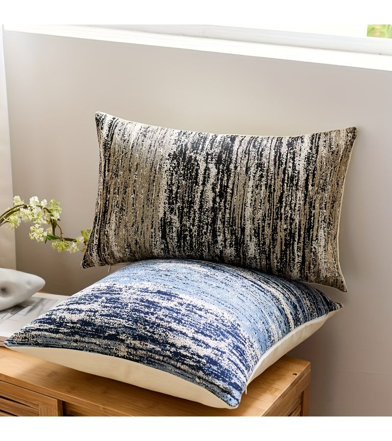 Jacquard Chenille Throw Pillow Cover Sky Blue 17 72 Inch Nordic Style Living Room Sofa Bed Decor - Image 4