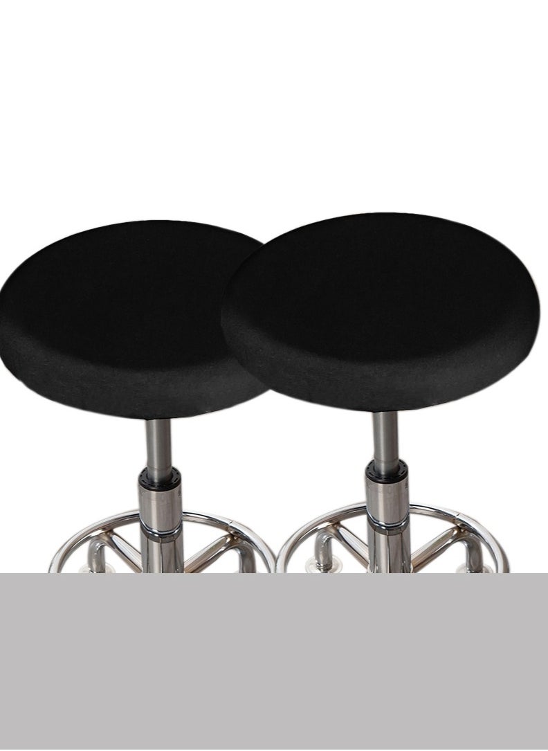 Generic 2 Pcs Barstool Cover,Round Chair Cover,Non-Slip,Black  - Image 1