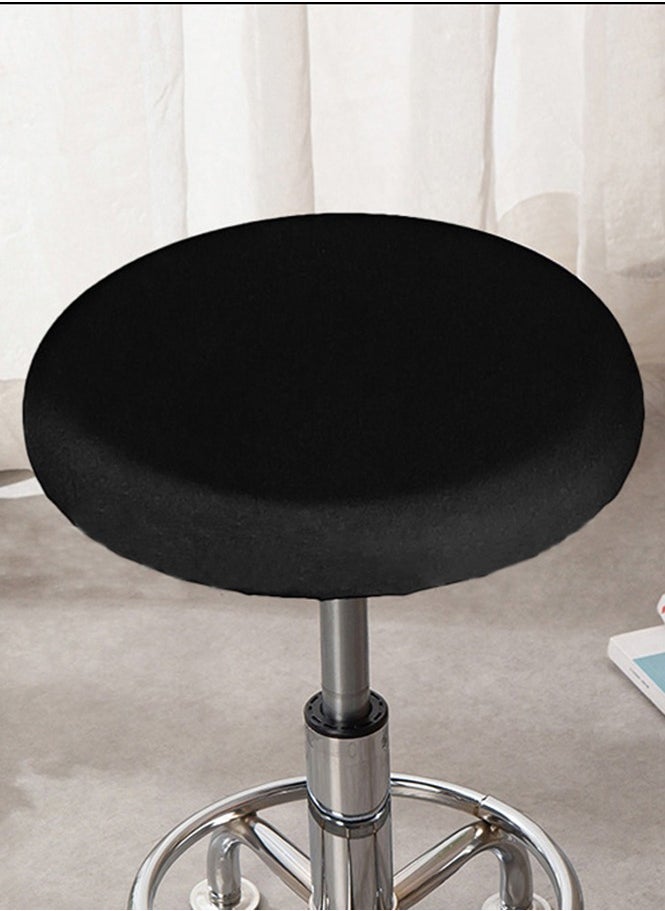 Generic 2 Pcs Barstool Cover,Round Chair Cover,Non-Slip,Black  - Image 3