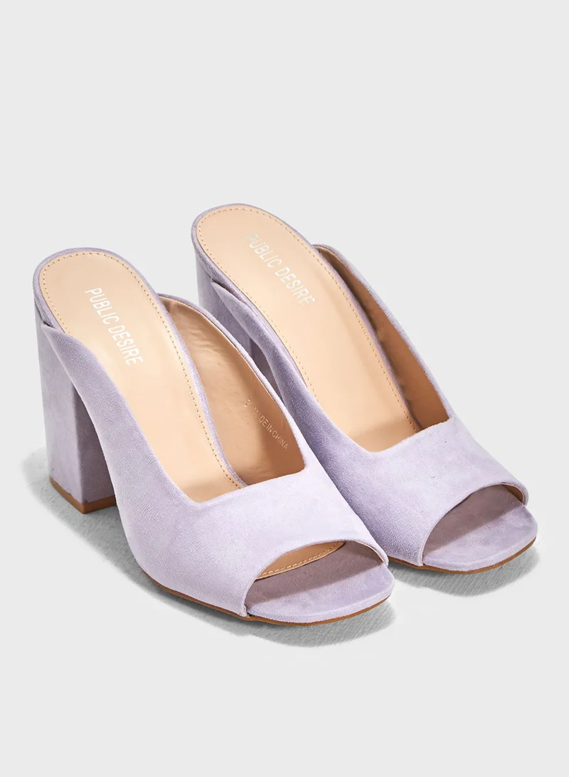 PUBLIC DESIRE Ohio Peep Toe Heeled Mule