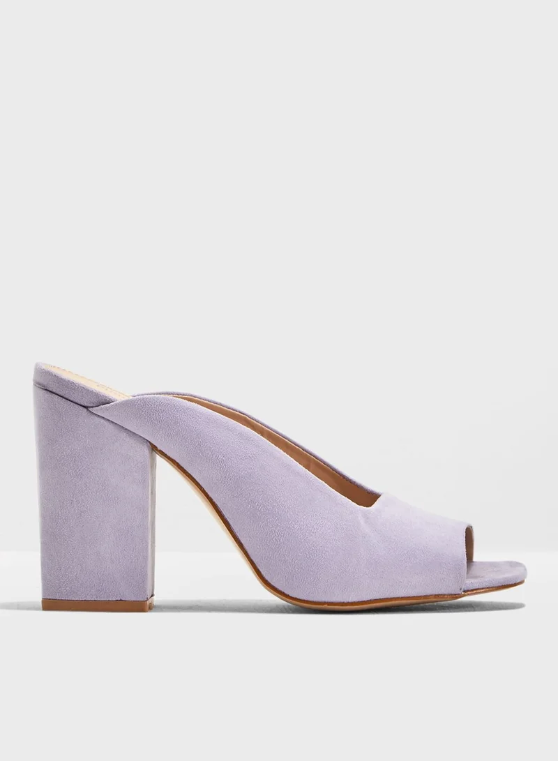 PUBLIC DESIRE Ohio Peep Toe Heeled Mule