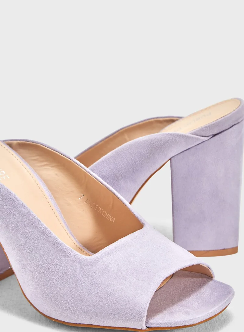 PUBLIC DESIRE Ohio Peep Toe Heeled Mule