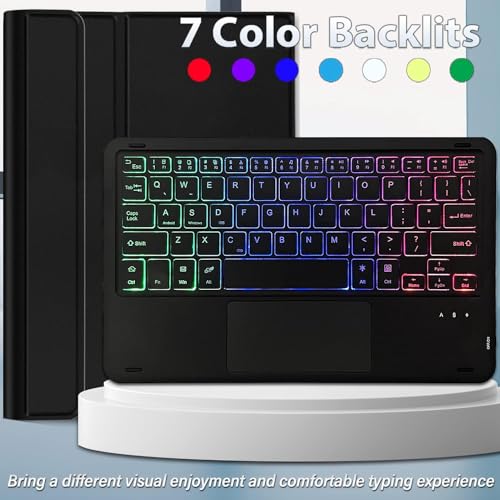 RTSY Keyboard case for Lenovo Tab Plus 11.5 Inch 2024 with 7-Colors Backlits & Touchpad, Multi Angle, Wireless Bluetooth Magnetically Detachable Keyboard Cover - Image 5