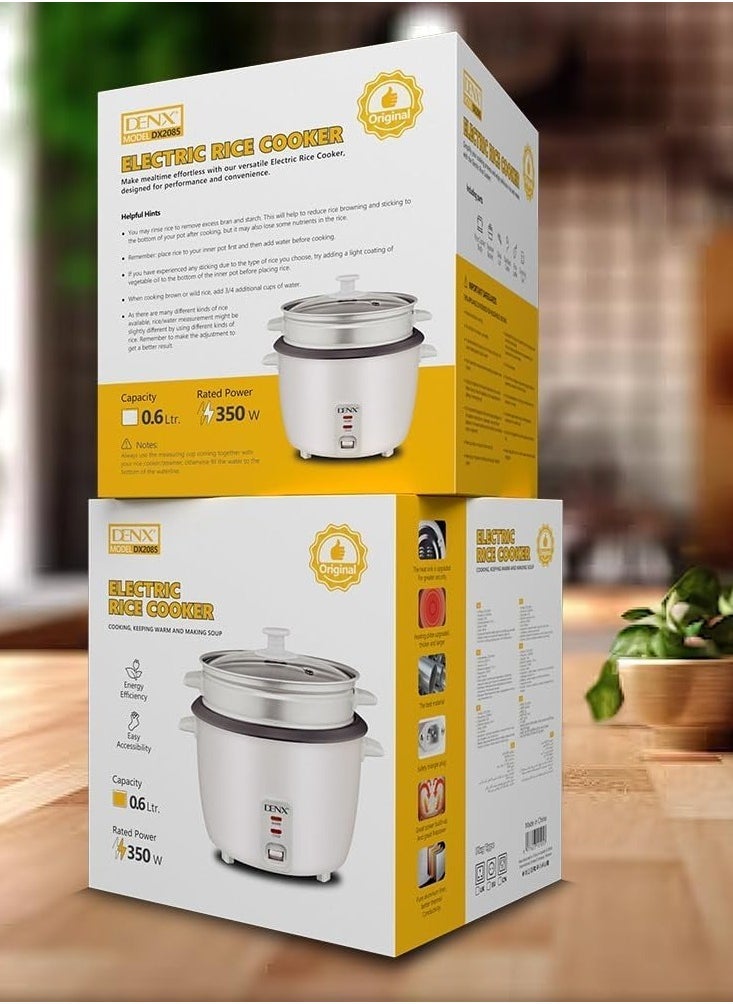 Denx 350W Smart Electric Rice Cooker (0.6L) – Mini Energy-Efficient Rice Steamer & Soup Maker For Home, Dorm, Or Travel Use - Image 4