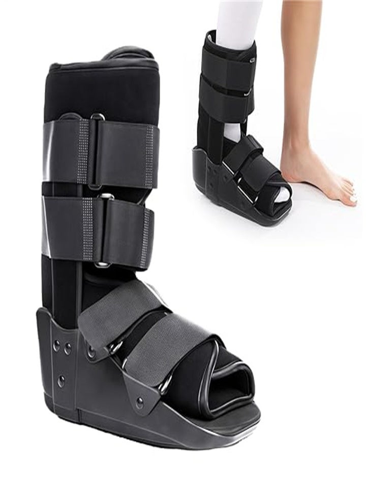 Generic Ultralight walking boots for fracture recovery protection and healing, ankle injury after Achilles tendon injury sprain swelling, post-operative healing (black) - Image 1