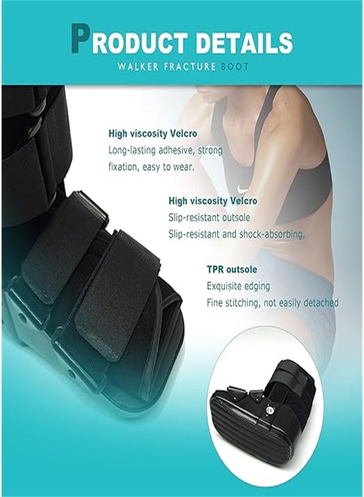 Generic Ultralight walking boots for fracture recovery protection and healing, ankle injury after Achilles tendon injury sprain swelling, post-operative healing (black) - Image 3