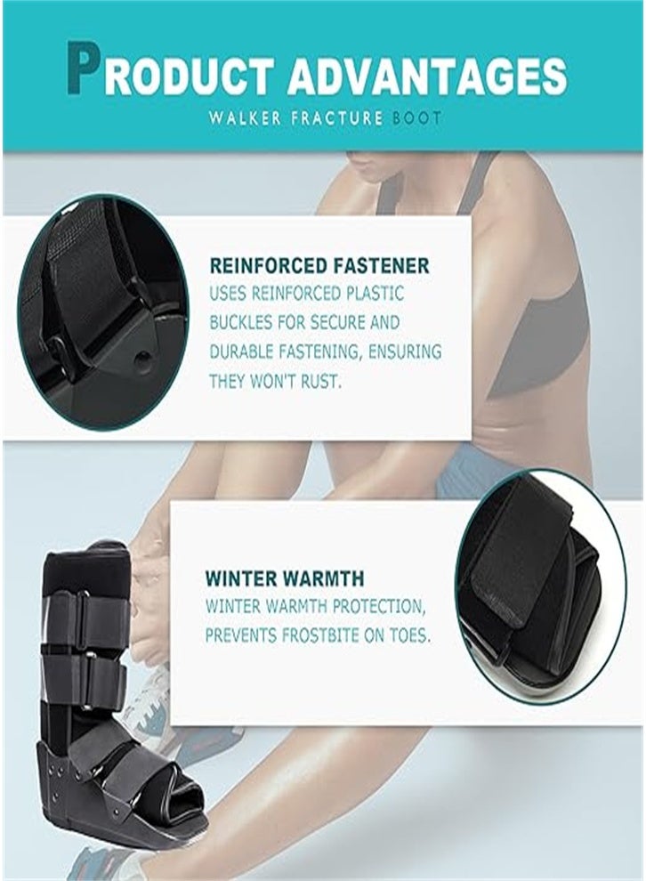 Generic Ultralight walking boots for fracture recovery protection and healing, ankle injury after Achilles tendon injury sprain swelling, post-operative healing (black) - Image 5