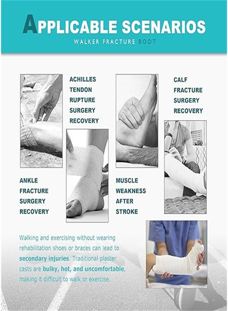 Generic Ultralight walking boots for fracture recovery protection and healing, ankle injury after Achilles tendon injury sprain swelling, post-operative healing (black) - Image 2