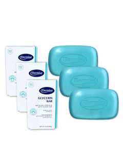DERMISA Glycerin Bar With Aloe Vera ; Helps To Gently Cleanse All Skin Types Sensitive And Oily Skin ; Contains Aloe Vera ; No Parabens No Sulfates 100% Vegetable Base ; 3 Oz ; Pack Of 3  - Image 2