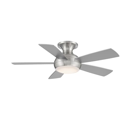 WAC Lighting F-034L-BN Odyssey 44" Hugger Ceiling Fan with LED Lights & Remote, Brushed Nickel - Image 2