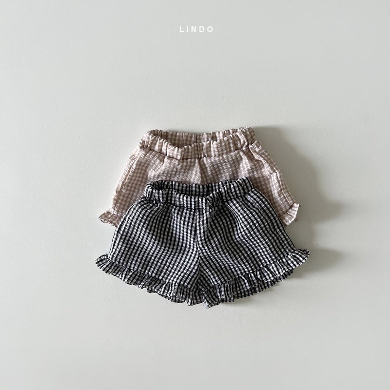 Girls Ruffle Strap Summer Plaid Outfit Set Black  - Image 3