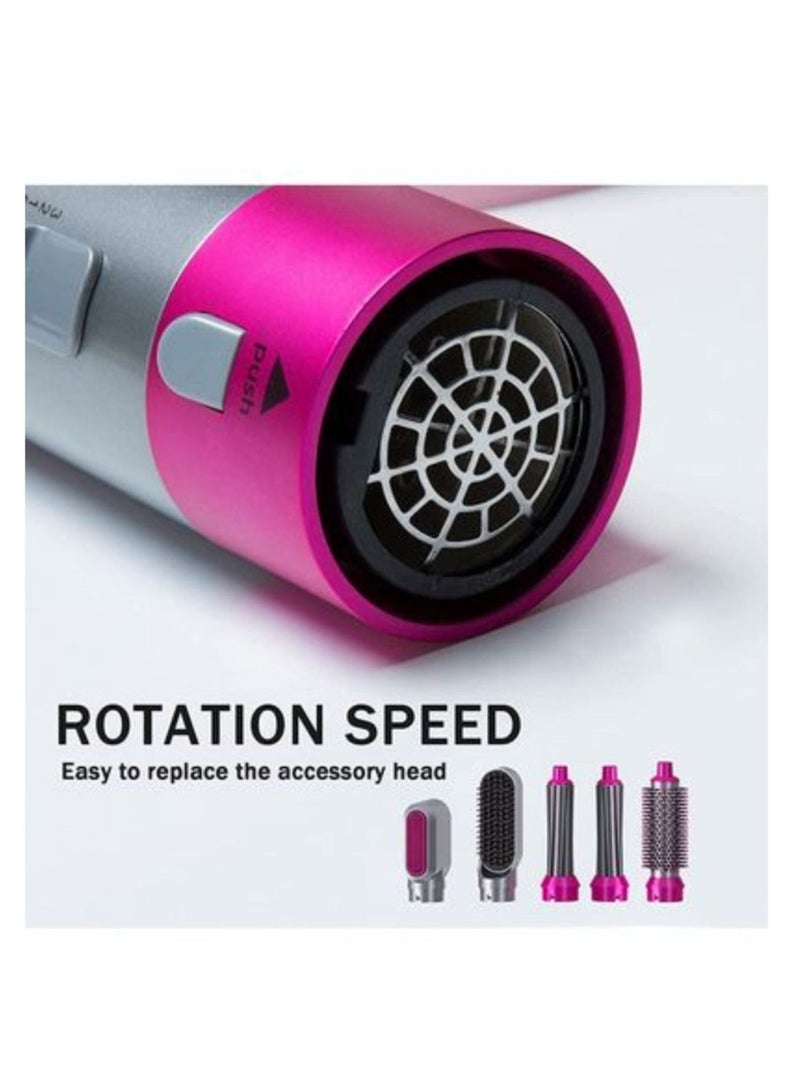 ELTRAZONE 5 in 1 One Step Hair Dryer Brush  Styler Volumizer – Hot Air Blow Dryer with Interchangeable Attachments – Hair Straightener, Curler, Volumizing Comb  Dryer in One – Grey/Pink, for All Hair Types - Image 5
