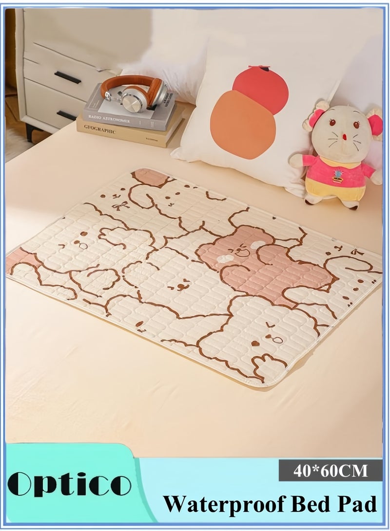 أوبتيكو وسادة سرير مقاومة للماء للأطفال، مرتبة مقاومة للبول مقاس 40×60 سم، وسادة بول قابلة للغسل، وسادة سفلية لسلس البول، مرتبة نسائية للحيض، وسادة سلس البول قابلة لإعادة الاستخدام، وسادة تبول، وسادة تبليل سرير مقاومة للماء، وسادة تدريب على استخدام الحمام للأطفال الصغار، حصيرة غير قابلة للانزلاق، وسادة تغيير حفاضات الأطفال - Image 1